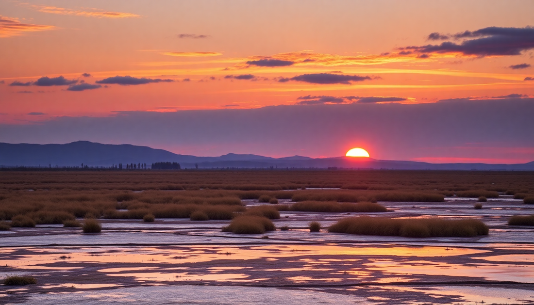 Sunset over a peatland habitat showcasing its significance and the environmental impact of peat free compost